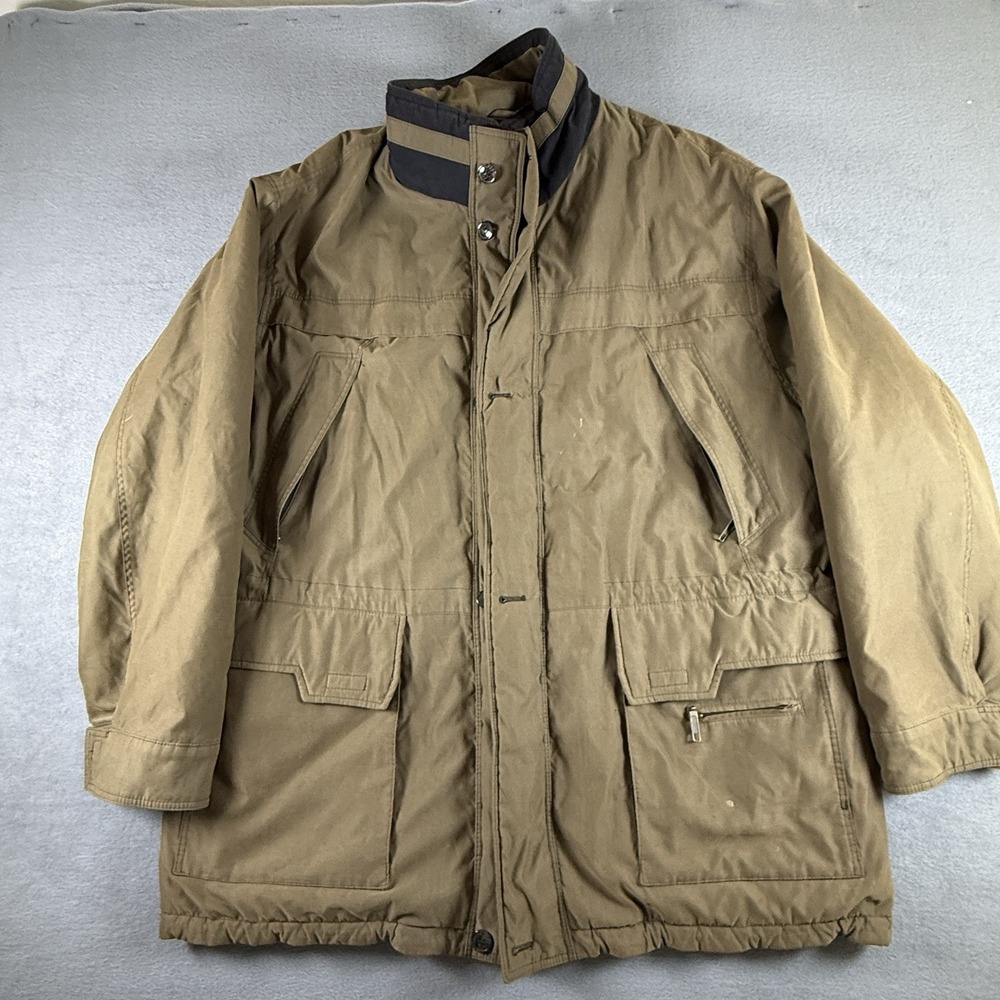 Vintage Jacket Mens XL Green Brown Winter Jacket Slavyanka